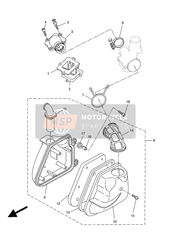 3WGE44370000, Duct, Yamaha, 1